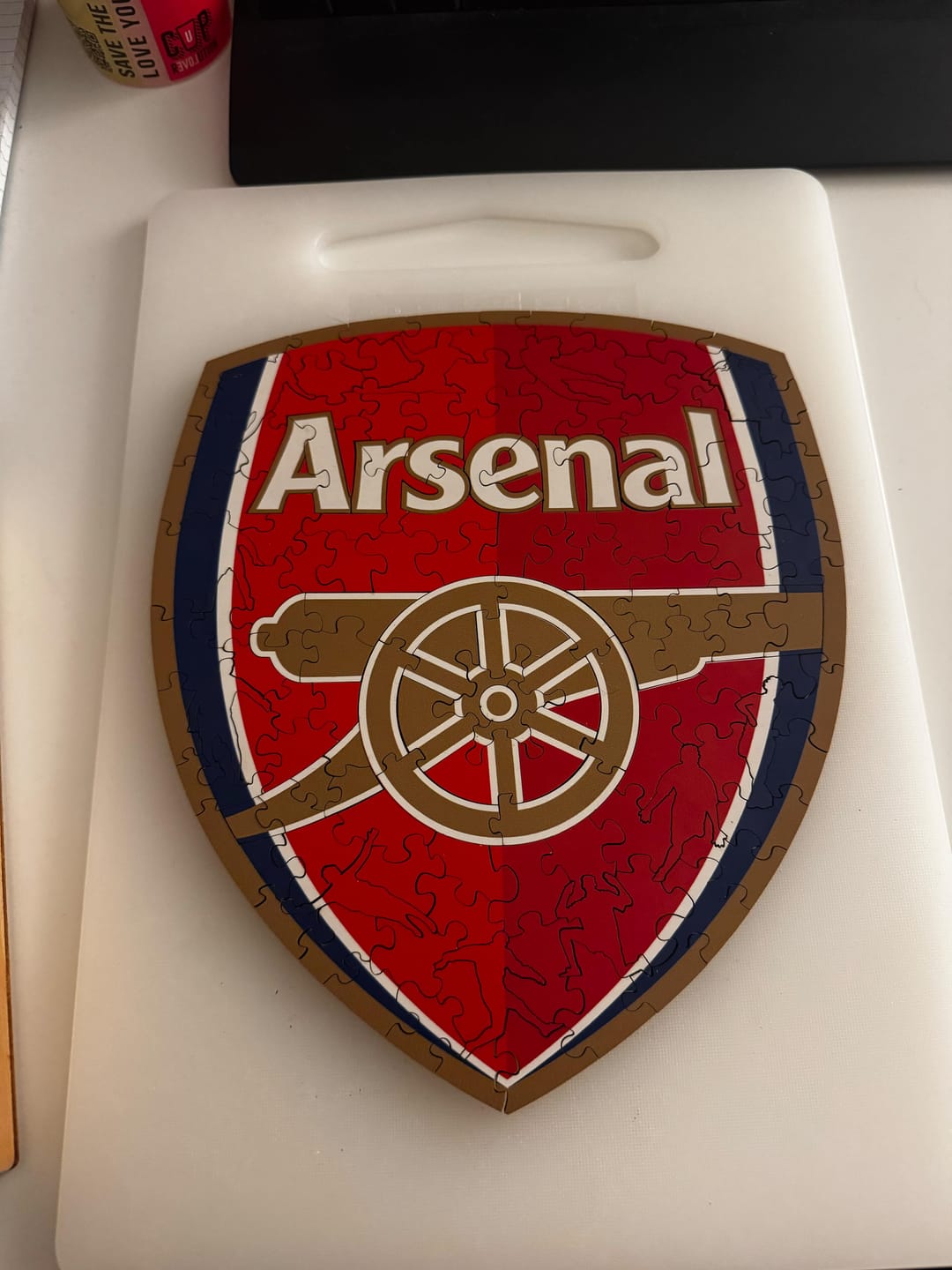 Customer photo review of Arsenal FC® Logo - Wooden Puzzle