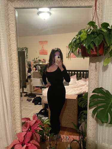 Customer photo review of Long Sleeve Maxi Shapewear Dress