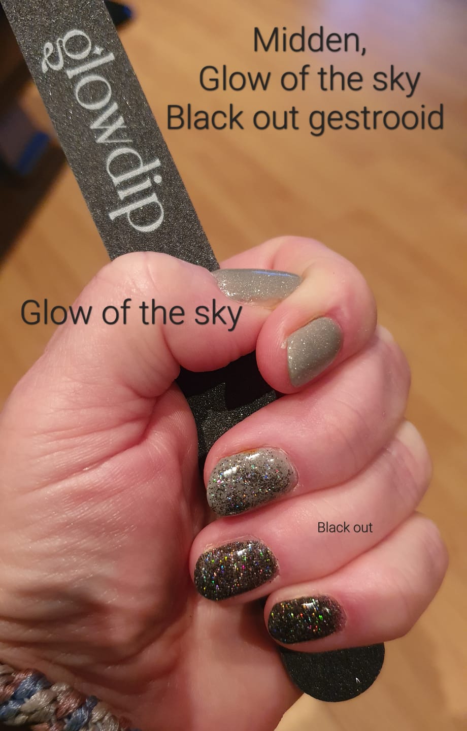 Customer photo review of Black Out Dipping Powder
