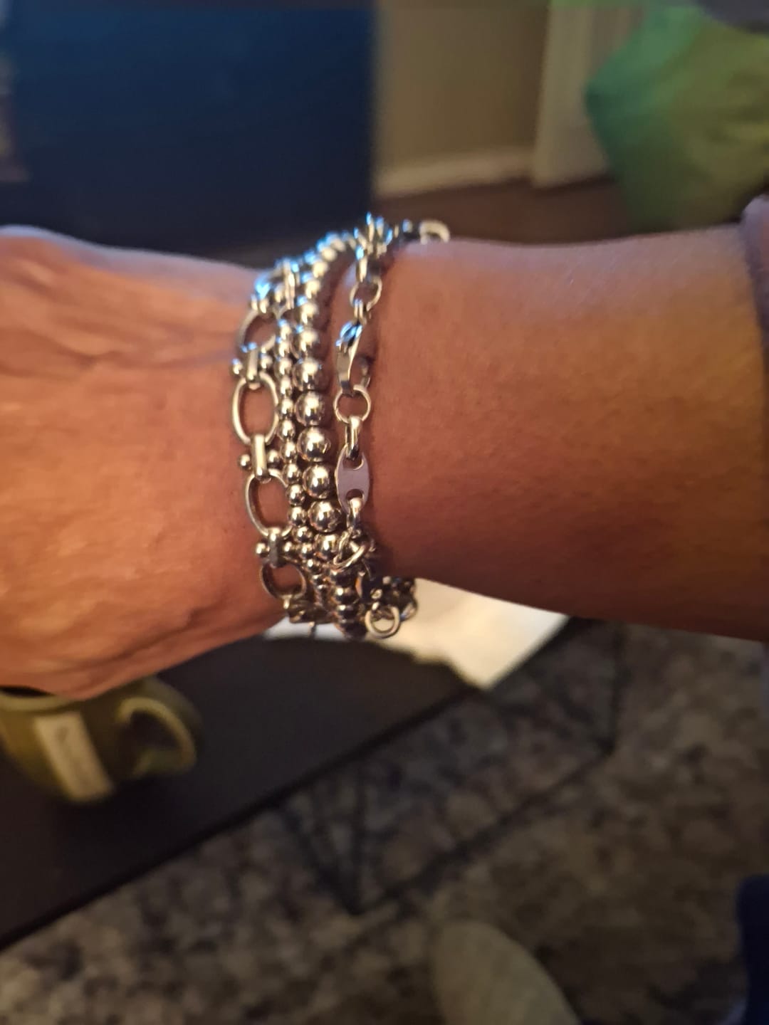 Customer photo review of Chrisette Stainless Steel Bracelet Stack