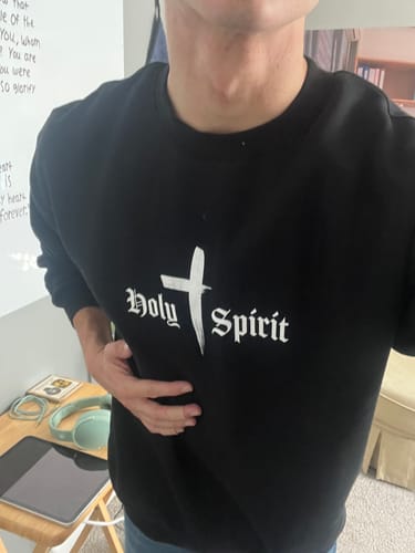 Customer photo review of Holy Spirit Comfort Crewneck