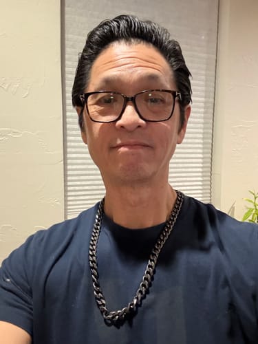 Customer photo review of Knights Templar Cuban Link Necklace: Helps Pair Veterans With A Service Dog Or Shelter Dog