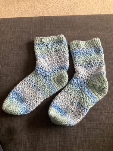 Customer photo review of Sunday Slipper Socks Kit or Pattern