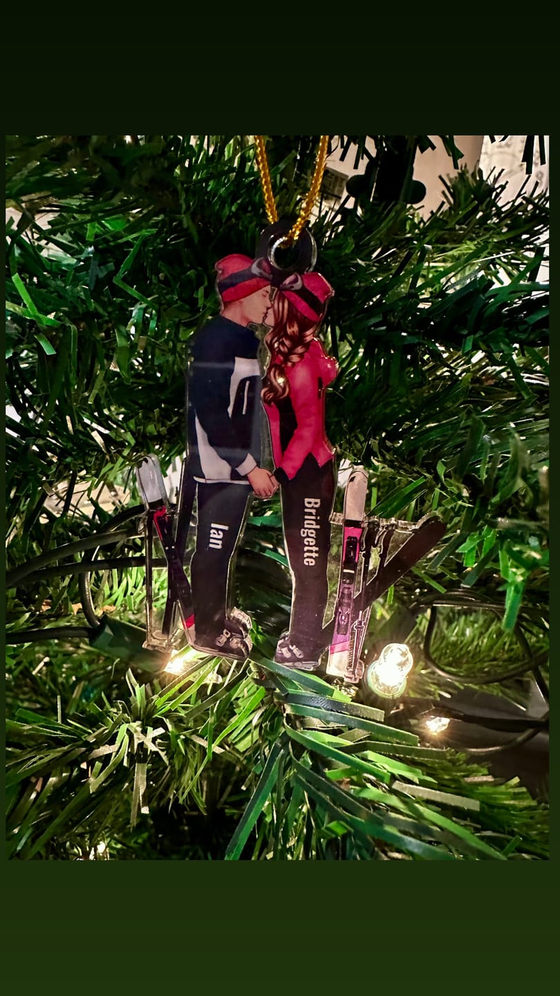 Customer photo review of Skiing Partners For Life - Personalized Gifts Skiing Ornament For Couples, Skiing Loves