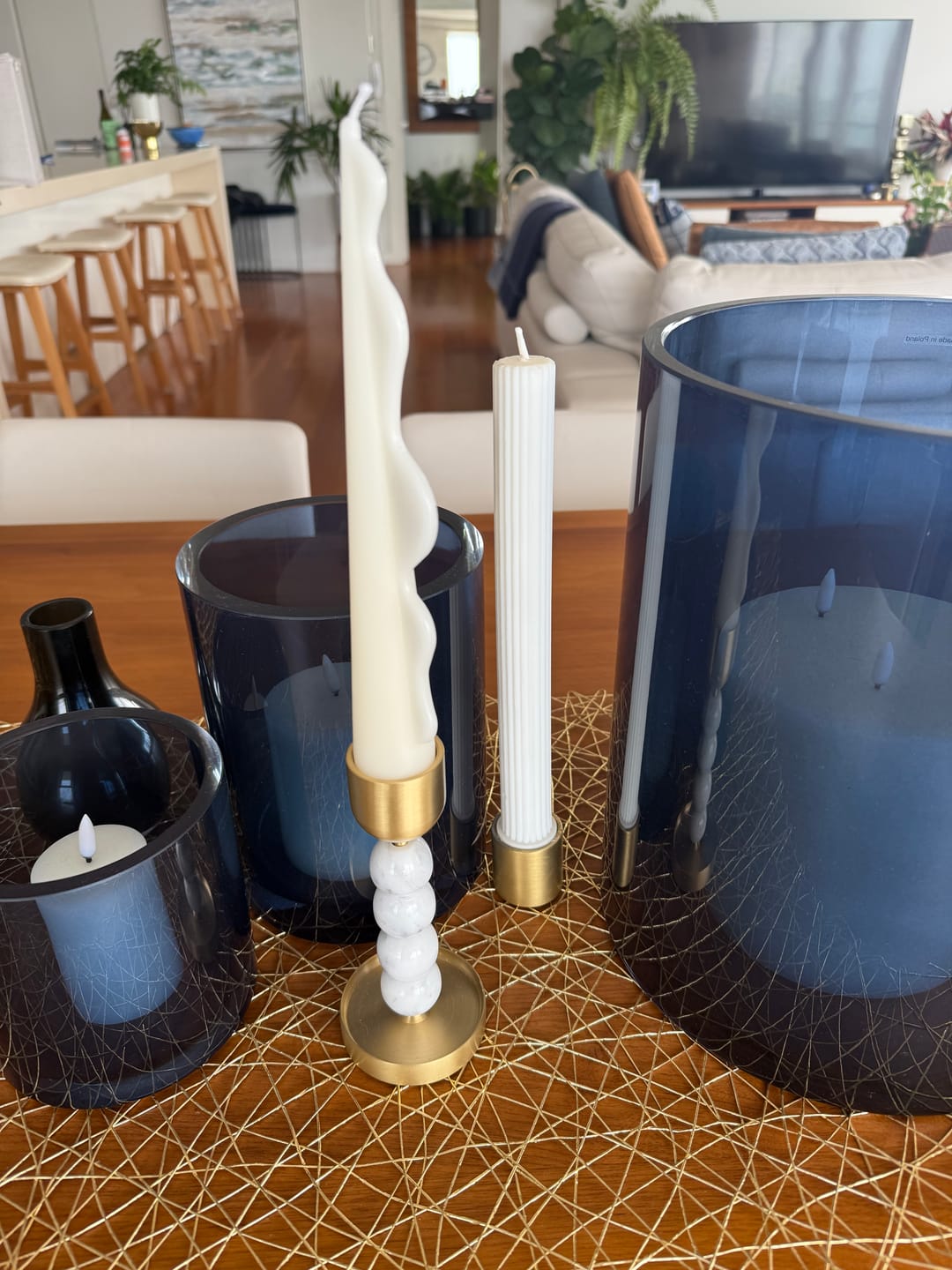 Customer photo review of Seaweed Pillar Candle - White