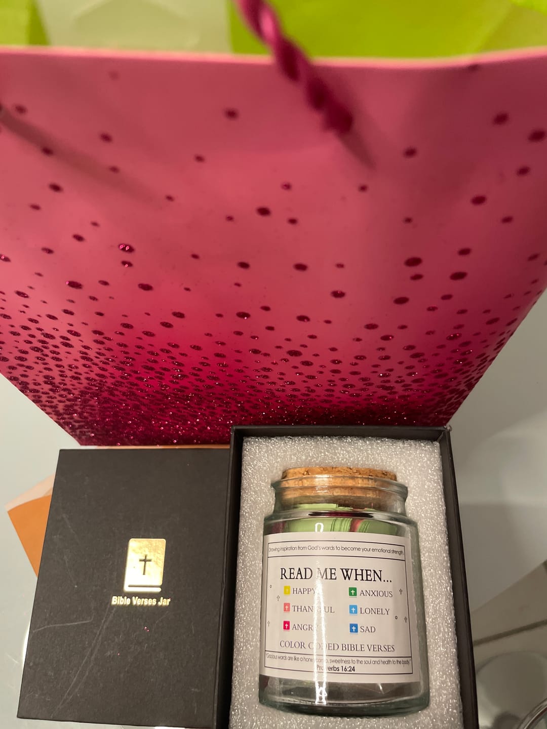 Customer photo review of (BUNDLE OFFER) Handmade 90 Day Bible Verses Jar (Comes With Christian Gift Box)