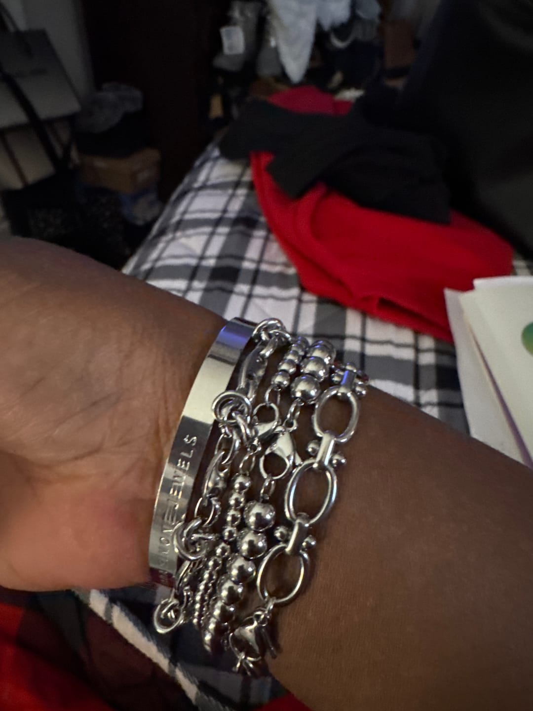 Customer photo review of Chrisette Stainless Steel Bracelet Stack