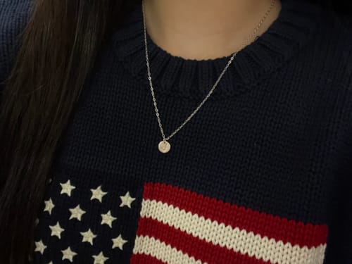Customer photo review of Stamped Initial Necklace - Circle