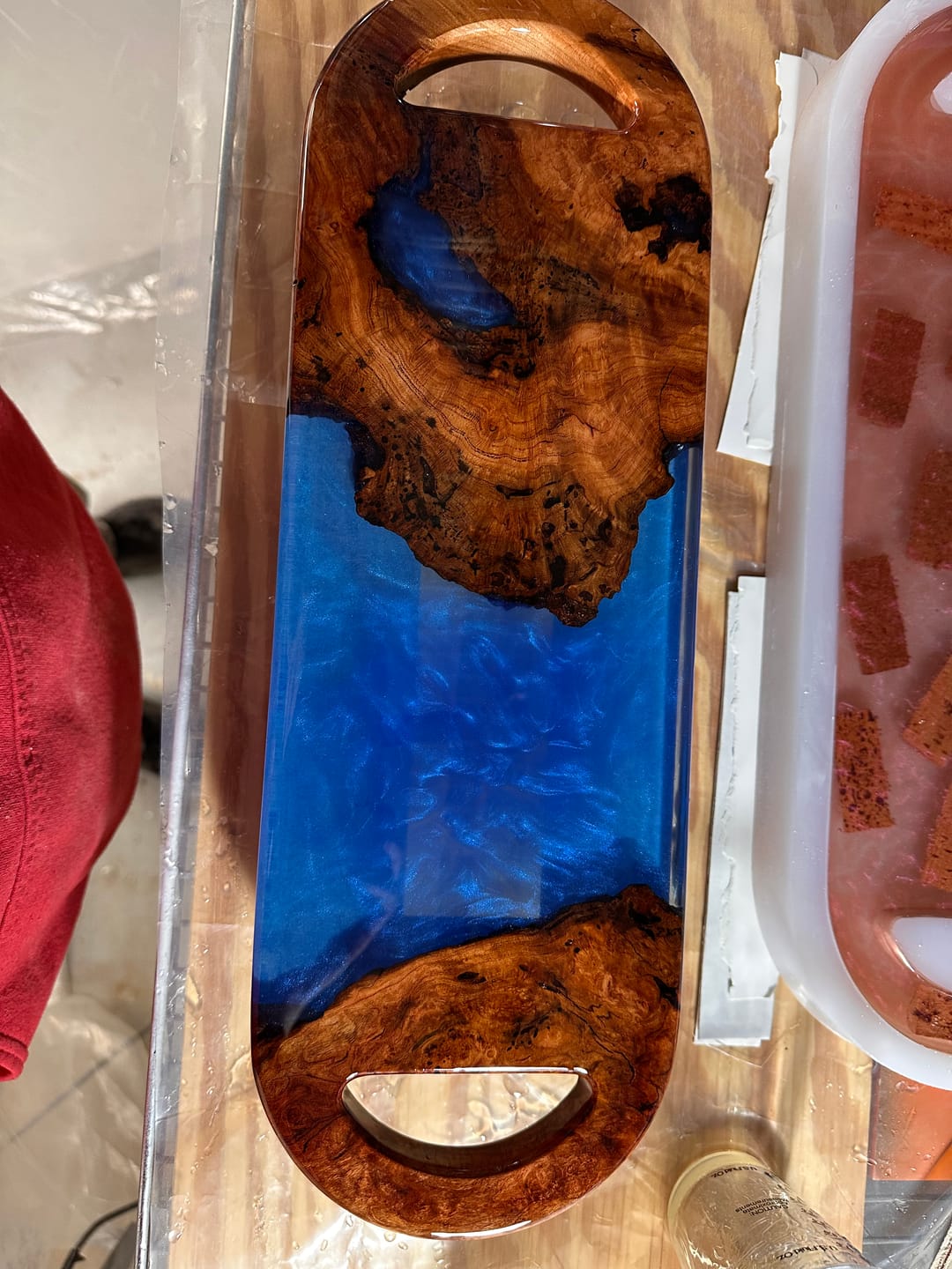 Customer photo review of 18x6" Stadium Shaped Serving Board Acrylic Router Template