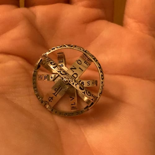 Customer photo review of Astronomy Ring-Foldable Astronomical Sphere Unisex Ring Necklace