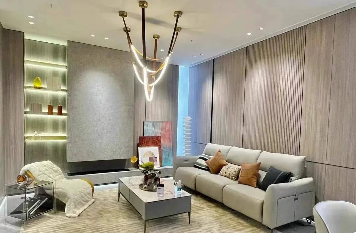 Customer photo review of Gale Leather Belt Chandelier