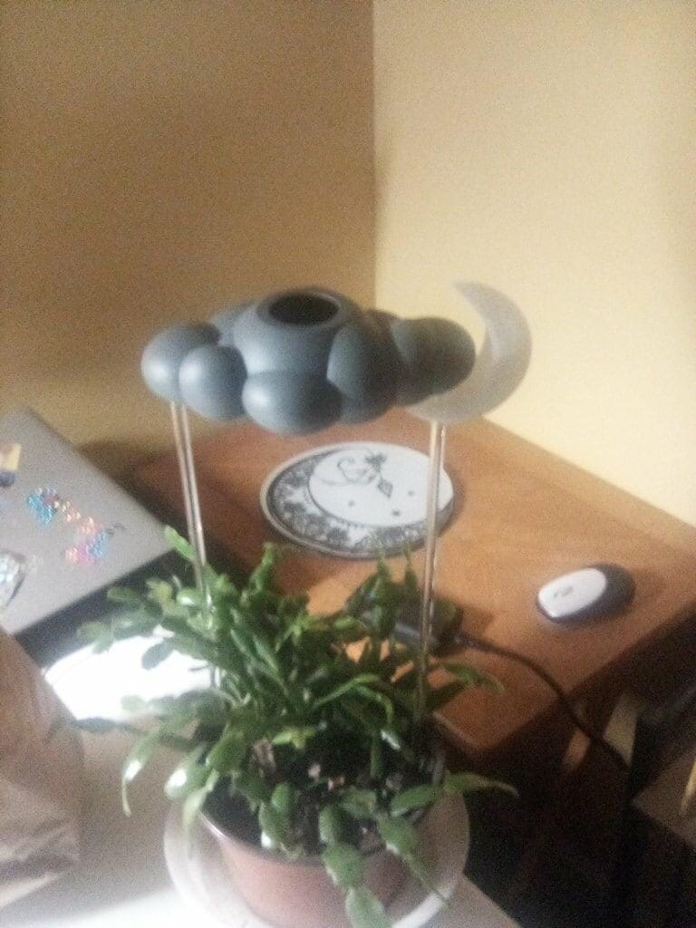 Customer photo review of Stormy Dripping Rain Cloud with Glow in the Dark Moon Charm