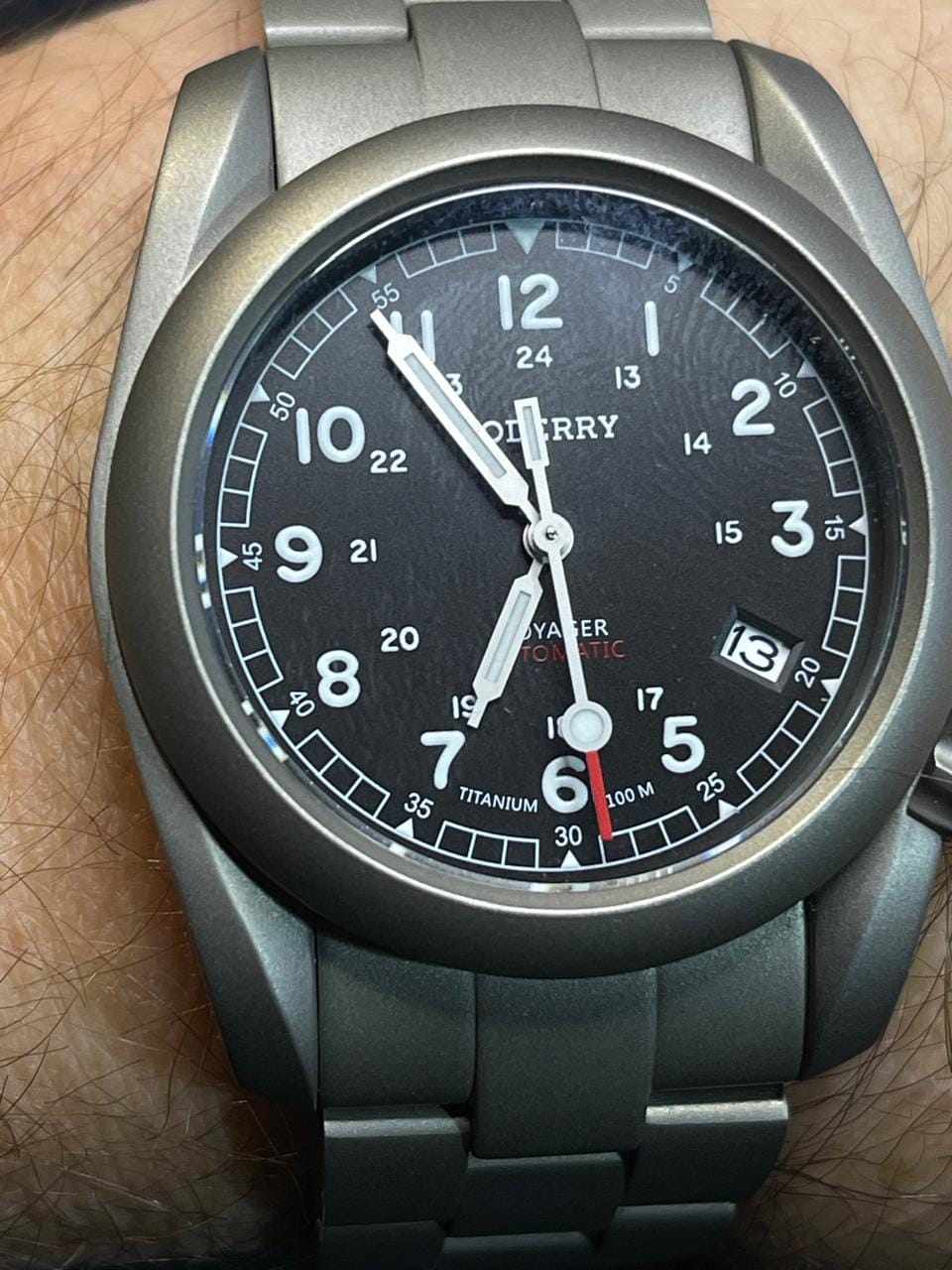 Customer photo review of VOYAGER - 100M Waterproof Titanium Automatic Field Watch | Black-bracelet