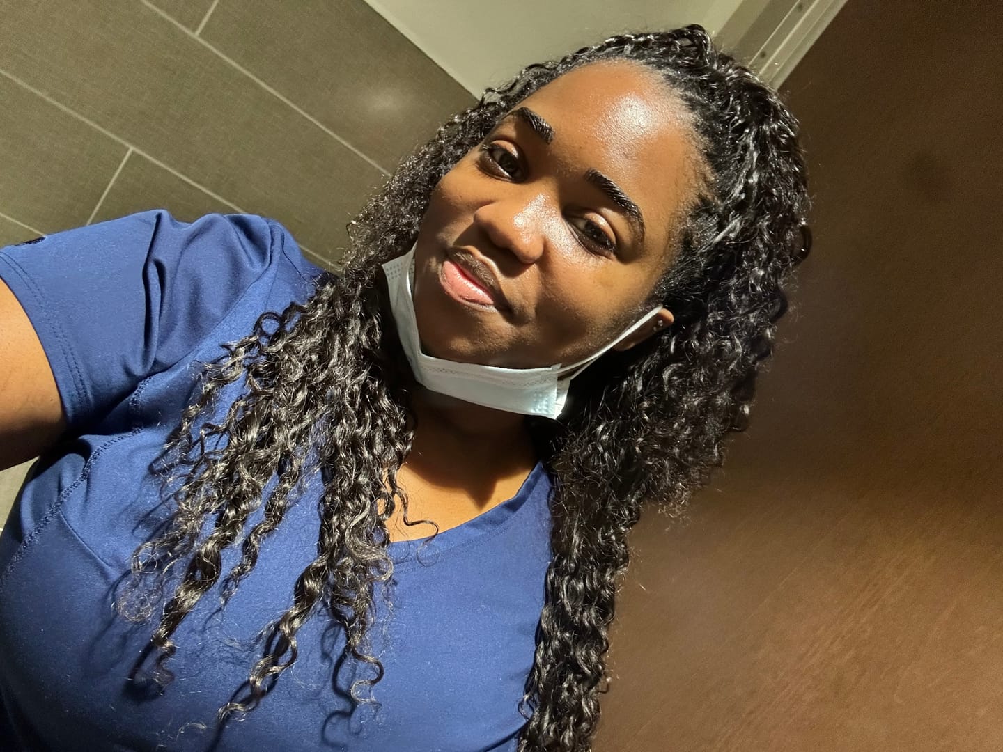 Customer photo review of Knotless Pre-Separated Wet and Wavy Crochet Hair Extensions Human Hair (2 Bundles Per Pack)