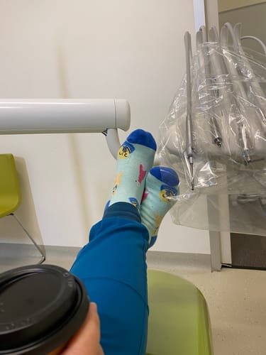 Customer photo review of Greyhounds Bamboo Compression Socks