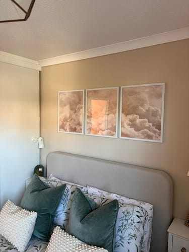 Customer photo review of Beige Clouds Set of 3 Prints