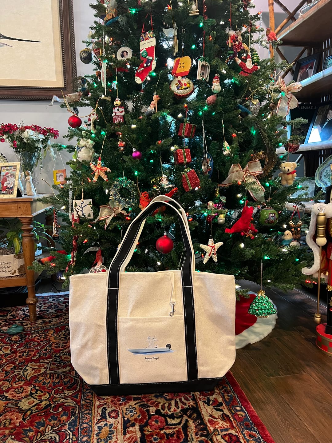 Customer photo review of Custom Boat Tote Bags
