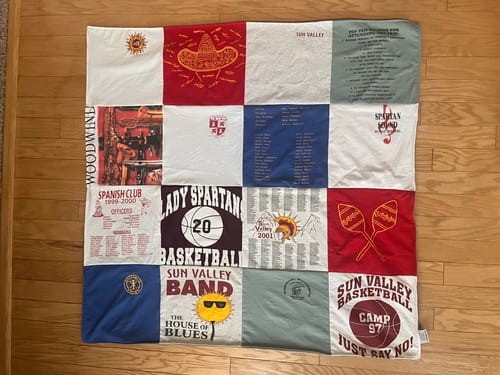 T-shirt quilt featuring sun valley basketball team by Erika from NC