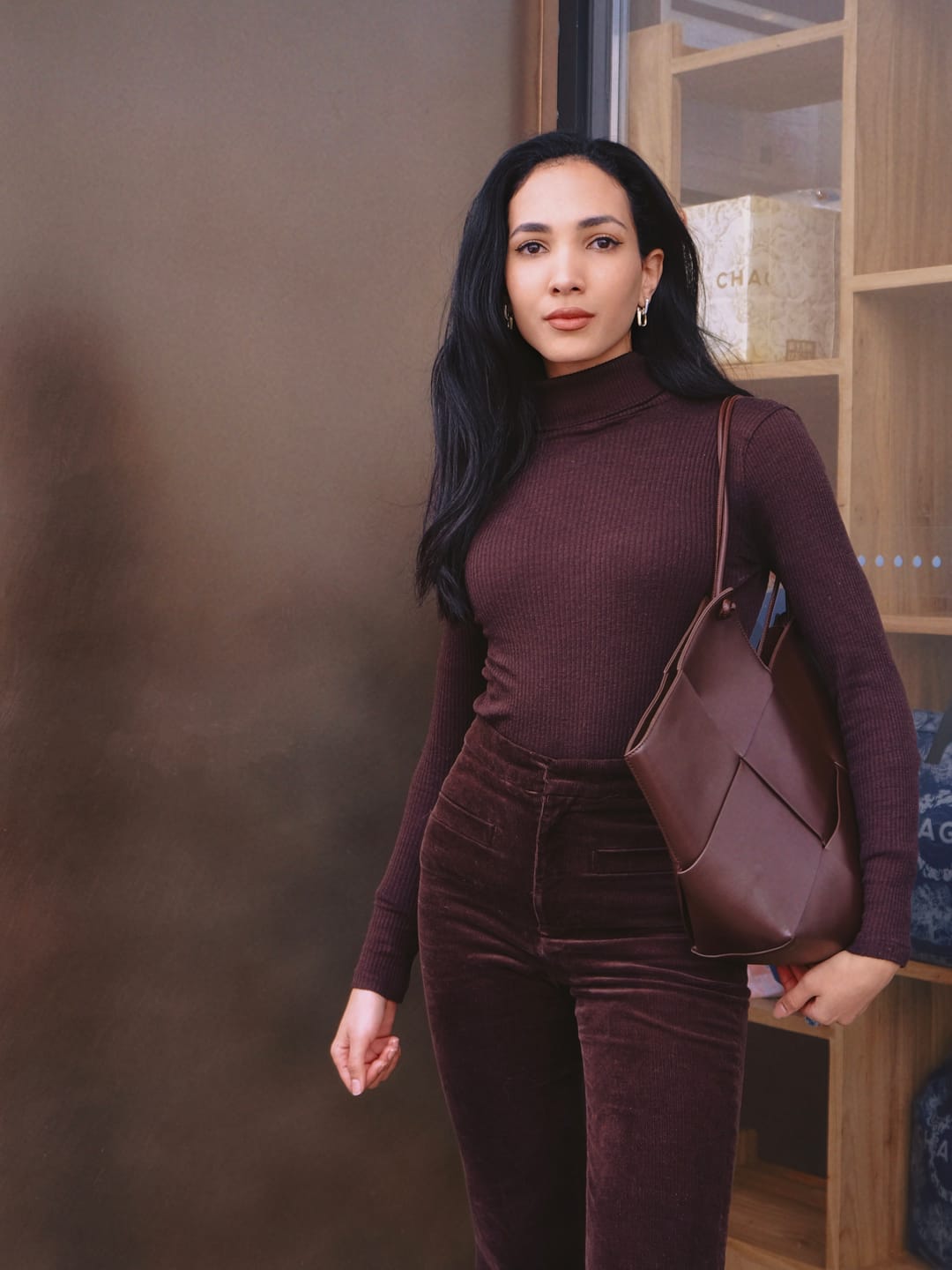 Customer photo review of Taylor Contexture Leather Bag, Plum