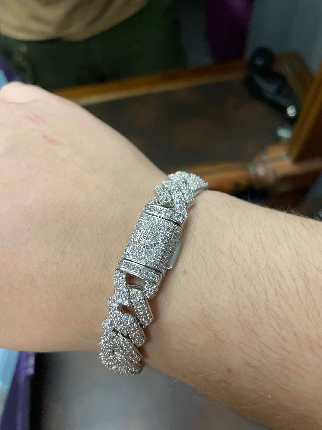 Customer photo review of 14mm Monaco Bracelet - White Gold