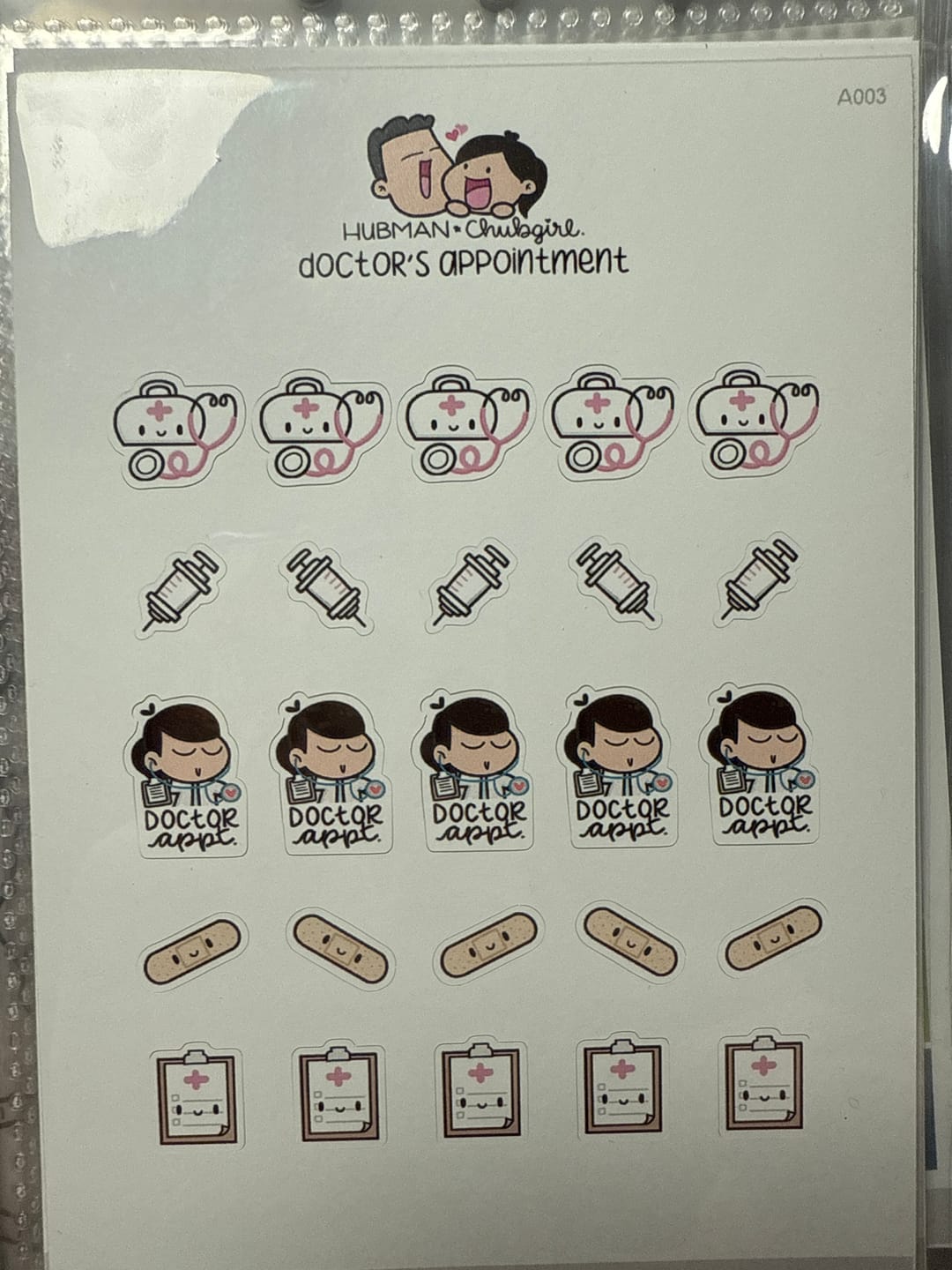 Customer photo review of Dr. Appointment Icons Planner Stickers