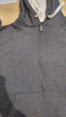 Customer photo review of Premium Fit Zip Hoodie - Light Grey with white Rope