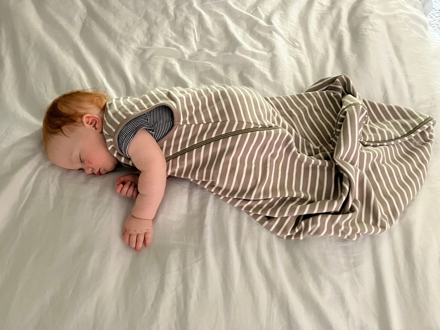Customer photo review of 4 Season® Classic Baby Sleeping Bag, Merino Wool & Organic Cotton, Earth