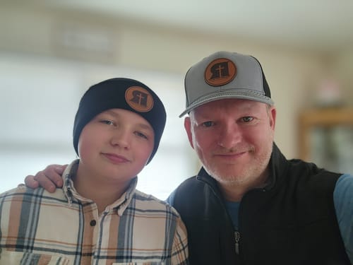 Customer photo review of Custom Leather Patch Hats Richardson 112 Laser Engraved