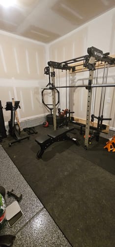 Customer photo review of Major Fitness F35 All-In-One Home Gym Wall-Mount Folding Power Rack