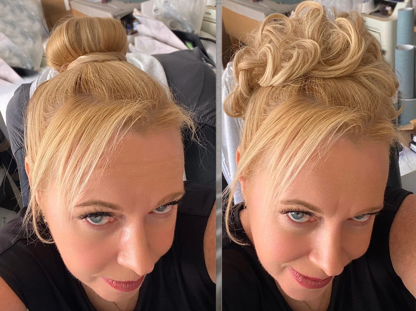 Customer photo review of Stranded Messy Scrunchie Bun - Duo Pack - Curly & Flicky Styles #27/613 Daffodil Dreams