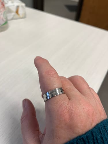 Customer photo review of Personalized Wings Memorial Rings Set of 2 Stacking Ring