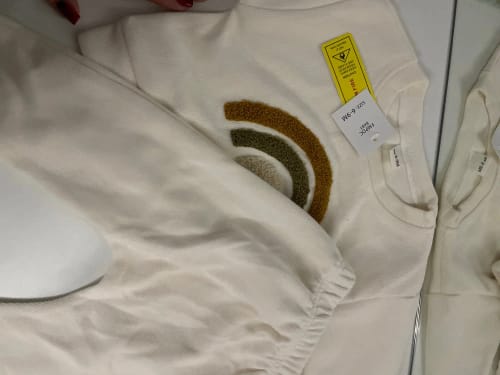 Customer photo review of Fuzzy Rainbow Print Jogger Set