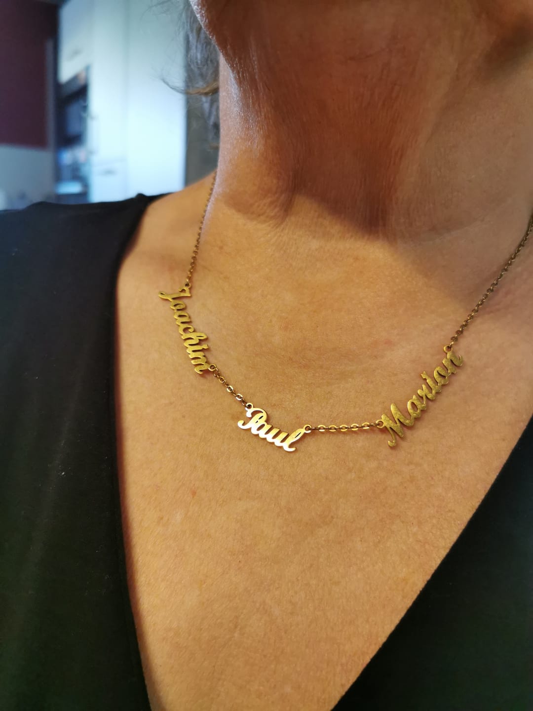 Customer photo review of Halskette mit 3 Namen