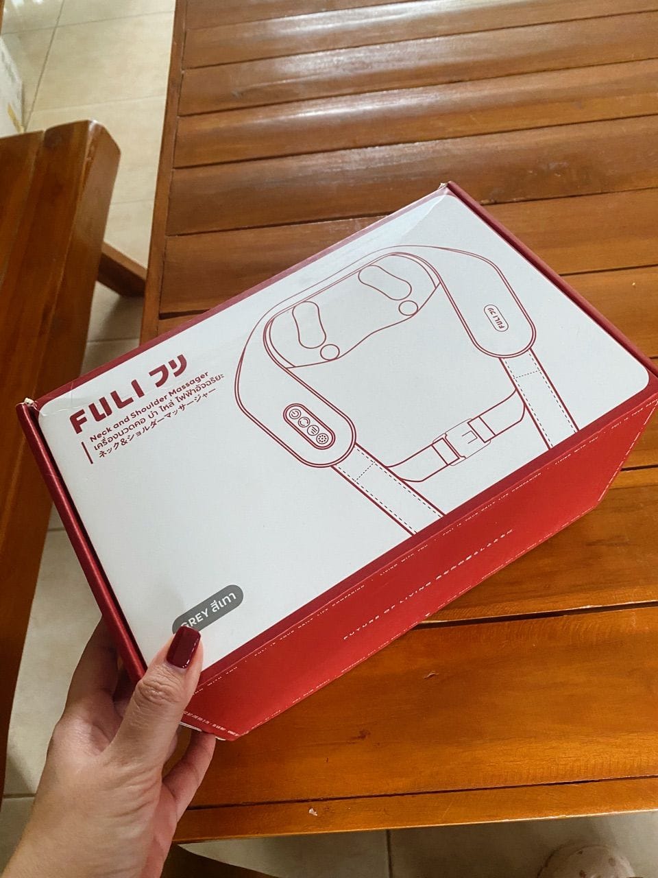 Customer photo review of เซตนวดคอบ่าไหล่ฟินสบายหน้า | FULI Neck and Shoulder Massager + FULI Natural Stone Electric Gua Sha