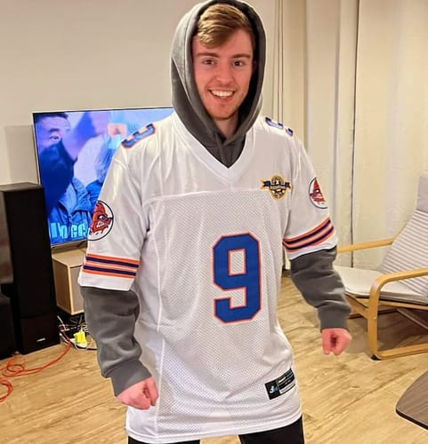 Customer photo review of Waterboy 'Bobby Boucher' Football Jersey