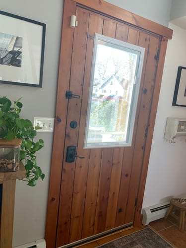 Customer photo review of Raise & Lower Blinds Glass and Frame Kit (Half Lite)