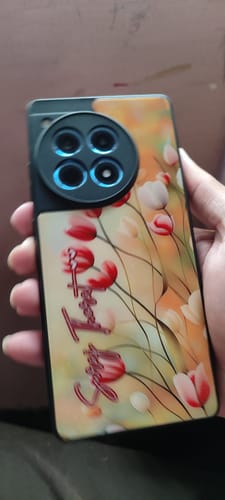 Customer photo review of Tulip Floral Glass Case Cover For OnePlus