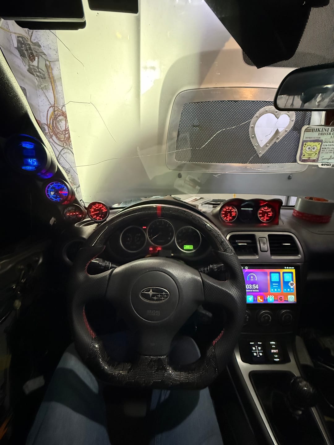 Customer photo review of 2005-07 Subaru WRX STI Carbon Fiber Steering Wheel