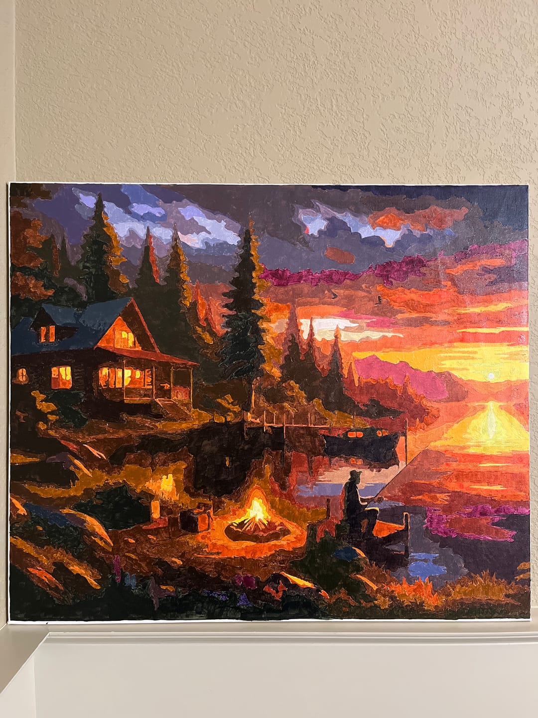 Customer photo review of Paint by Numbers - House by the Sea Campfire