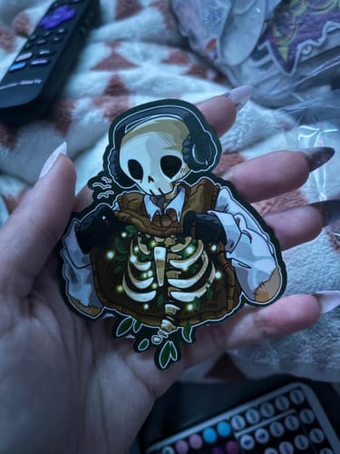 Customer photo review of Skeleton Cade Chilling Stickers