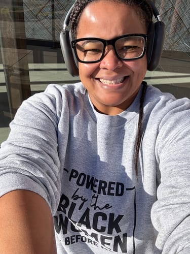 Customer photo review of Powered By The Black Women Before Me - Sweatshirt