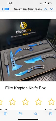 Customer photo review of Elite Krypton Knife Box