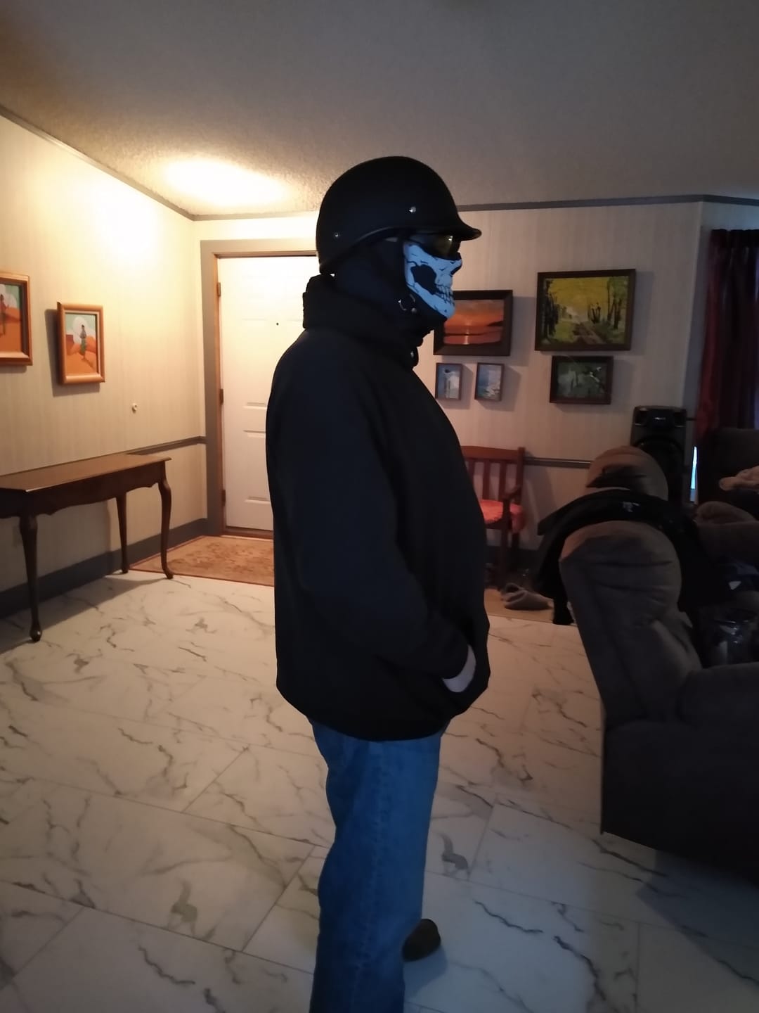 Customer photo review of World's Smallest & Lightest DOT Open Face Polo Helmet- Matte Black