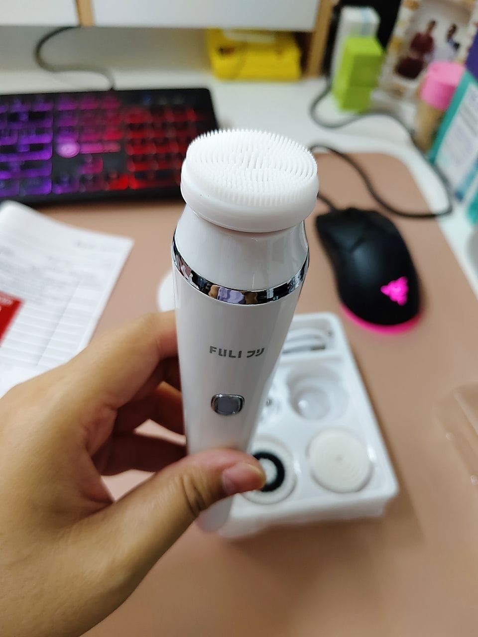 Customer photo review of เครื่องล้างหน้าไฟฟ้าโซนิค | FULI Sonic Facial SPA Cleansing Brush
