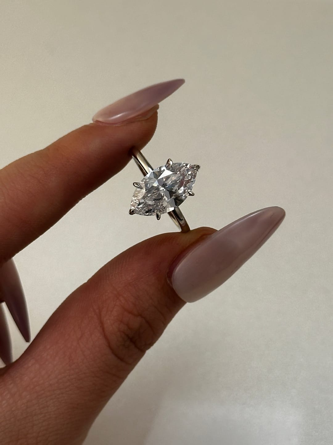 Customer photo review of Louily Fashion Marquise Cut Women's Engagement Ring In Sterling Silver