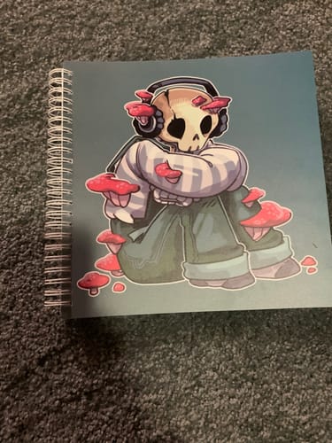 Customer photo review of Aesthetic Mushroom Skeleton Large Reusable Square Sticker Book
