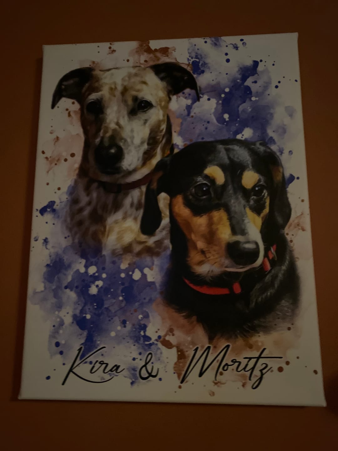 Customer photo review of Tierisches Wasserfarben Hunde Portrait