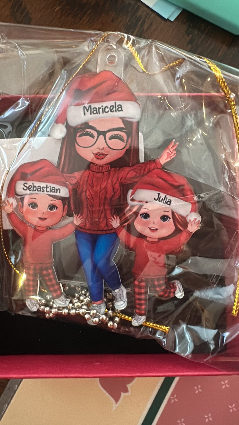 Customer photo review of Happy Christmas Doll Grandma Grandkids Gift For Granddaughter Grandson Personalized Acrylic Ornament