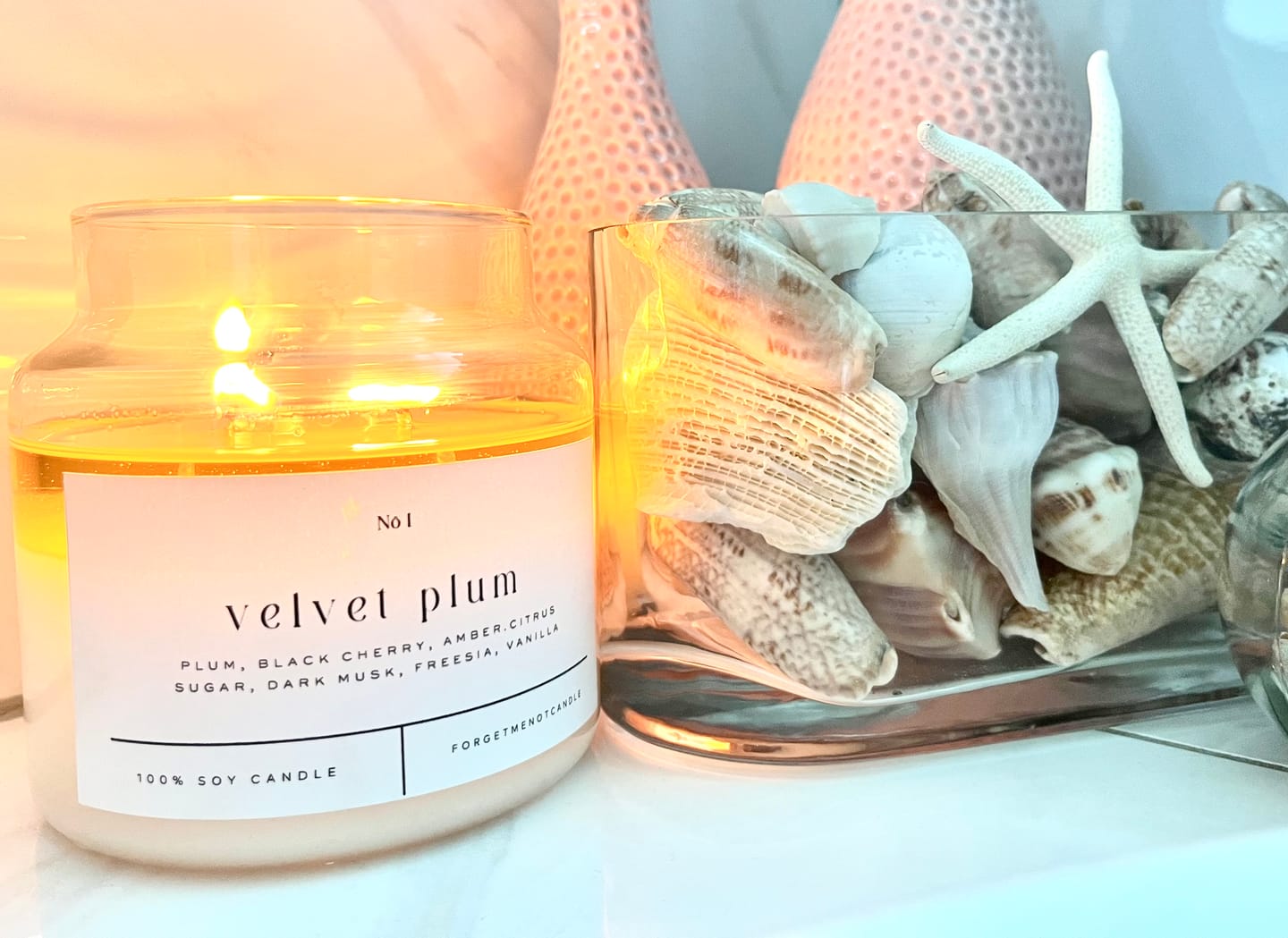 Customer photo review of Velvet Plum 22 oz Glass Candle