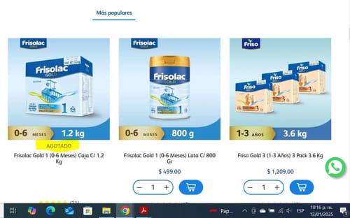 Customer photo review of Frisolac Gold 1 (0-6 Meses) 3 Pack 3.6 Kg